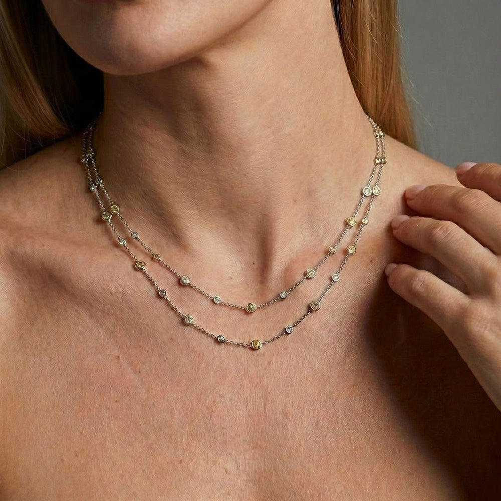 LEIBISH 8.61ct Mixed-Colour Brilliant Diamond Necklace Brand Necklace