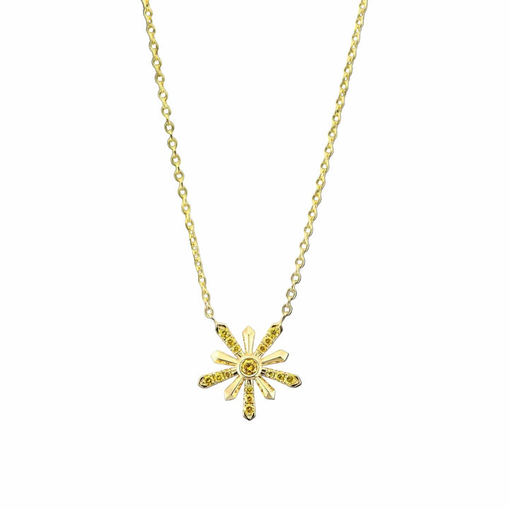 LEIBISH Fancy Vivid Yellow Diamond Pavé Star Pendant Brand Necklace