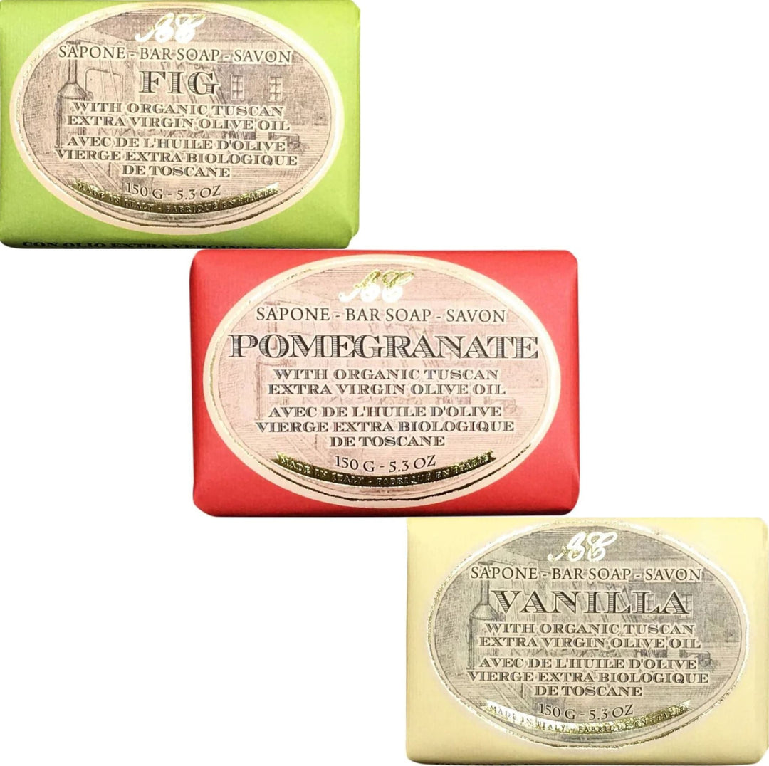 La Florentina Organic Bar Soap Campostrini Organic Set of 3 Bar Soap 150g Fig Vanilla Pomegranate Brand