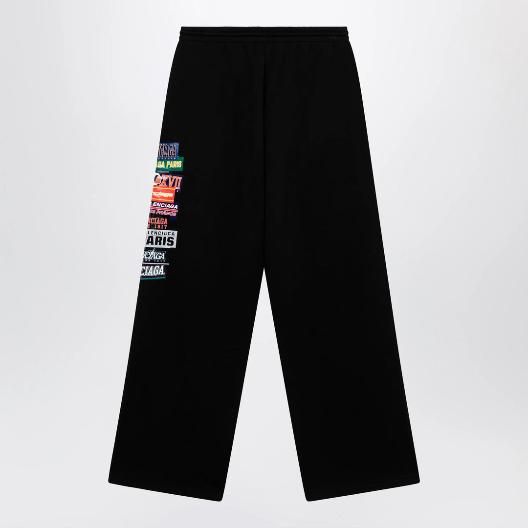 Balenciaga - Black jogger trousers with logo print Brand Pants