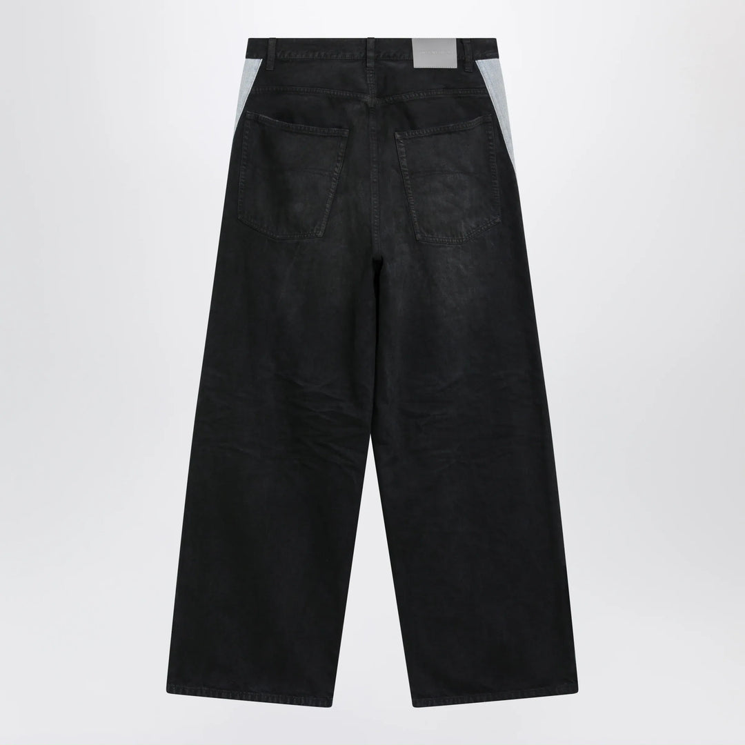 Balenciaga - Denim trousers with dark brown and black trims Brand Pants