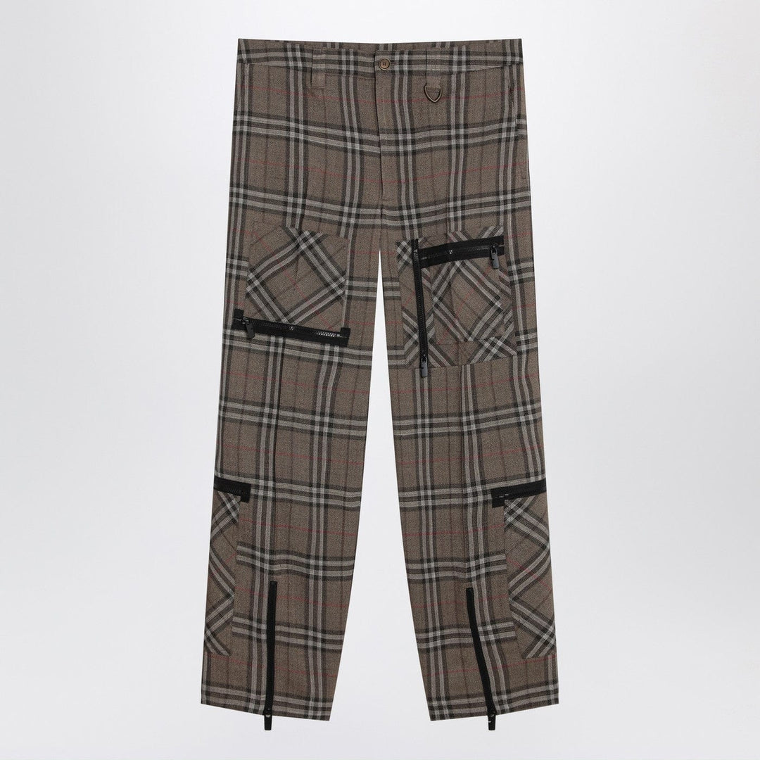 Pants Burberry - Cargo pants check pattern in silk blend Brand