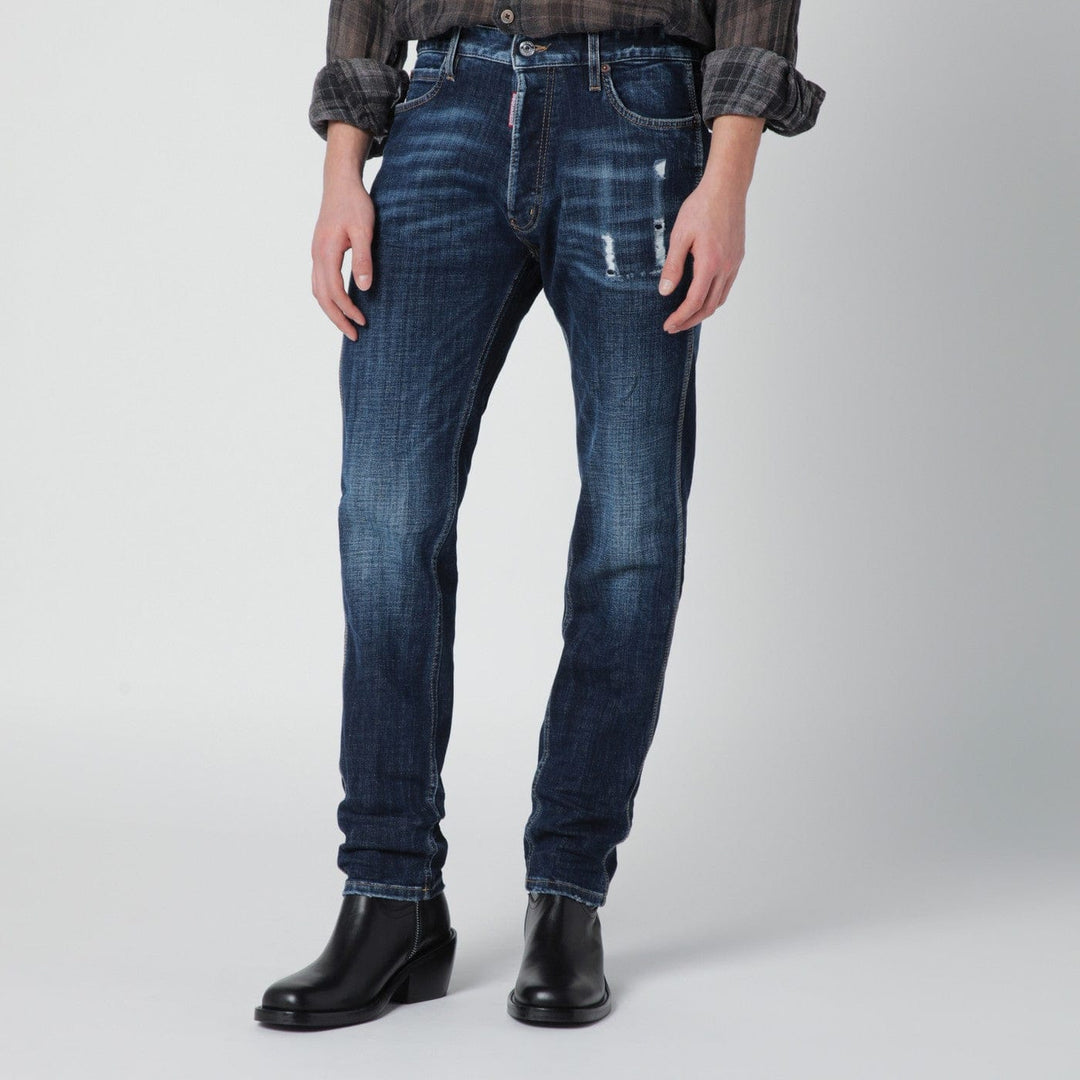 Pants Dsquared2 - Slim-fit jeans in blue washed denim with distressed details Brand