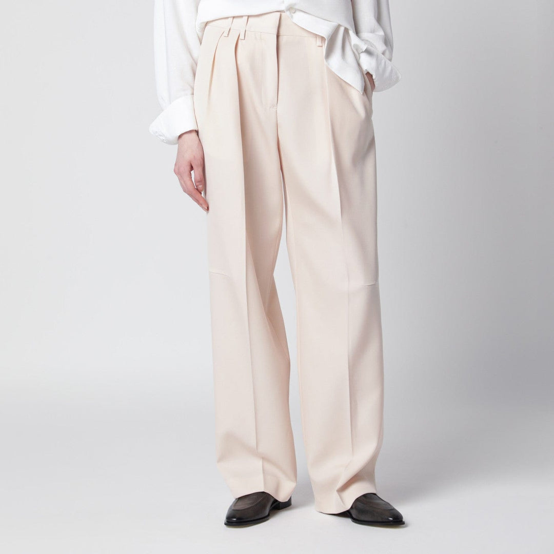Pants Jil Sander - Ivory wool gabardine trousers Brand