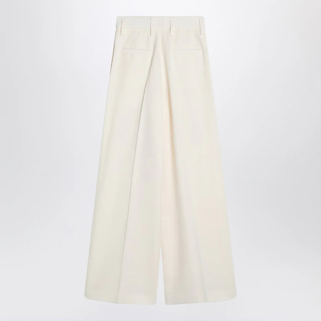 Jil Sander - Wide cream trousers in silk blend Brand Pants 34  FR