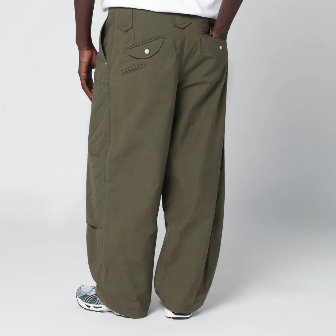 KENZO - Khaki green cotton trousers Brand Pants 38 FR