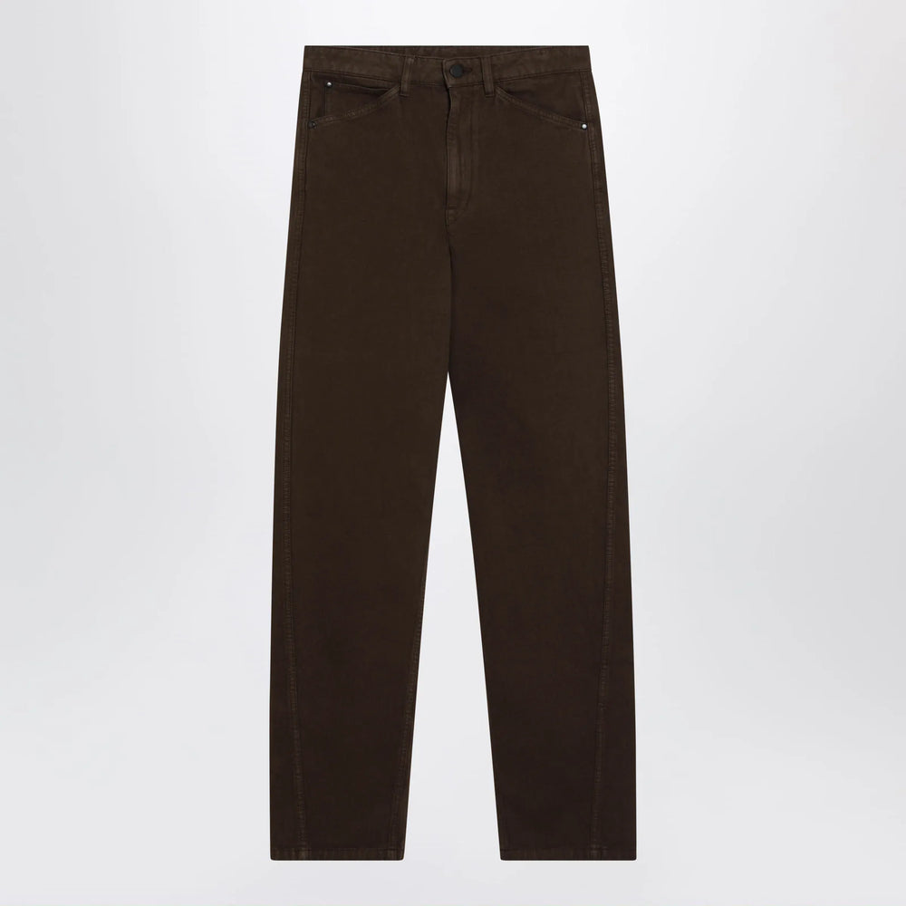 LEMAIRE - Brown twill trousers Brand Pants 36  FR