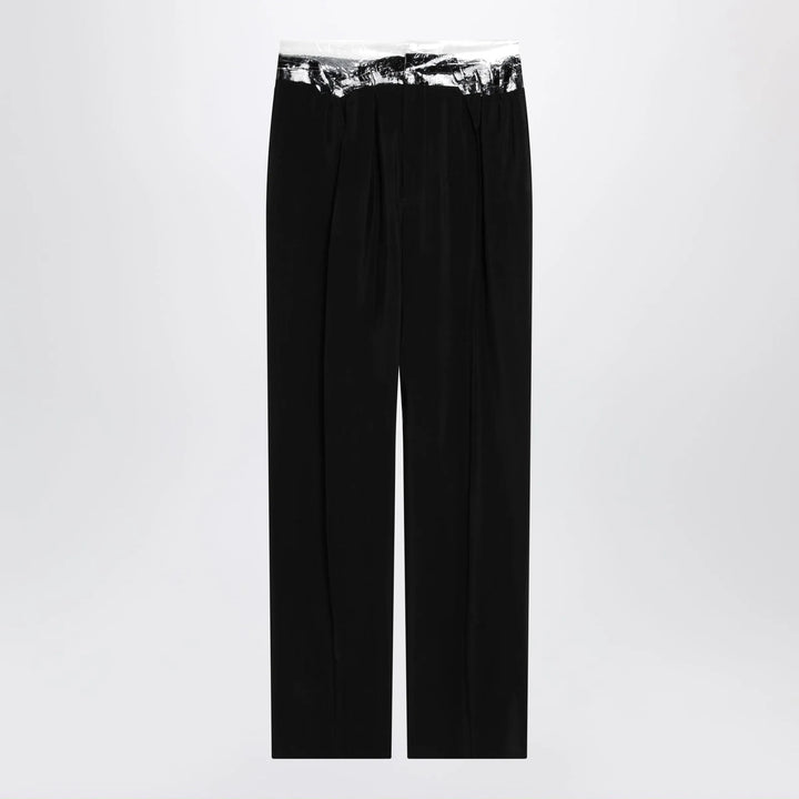 Maison Margiela - Black pants with tape-detail waistband Brand Pants 42  IT