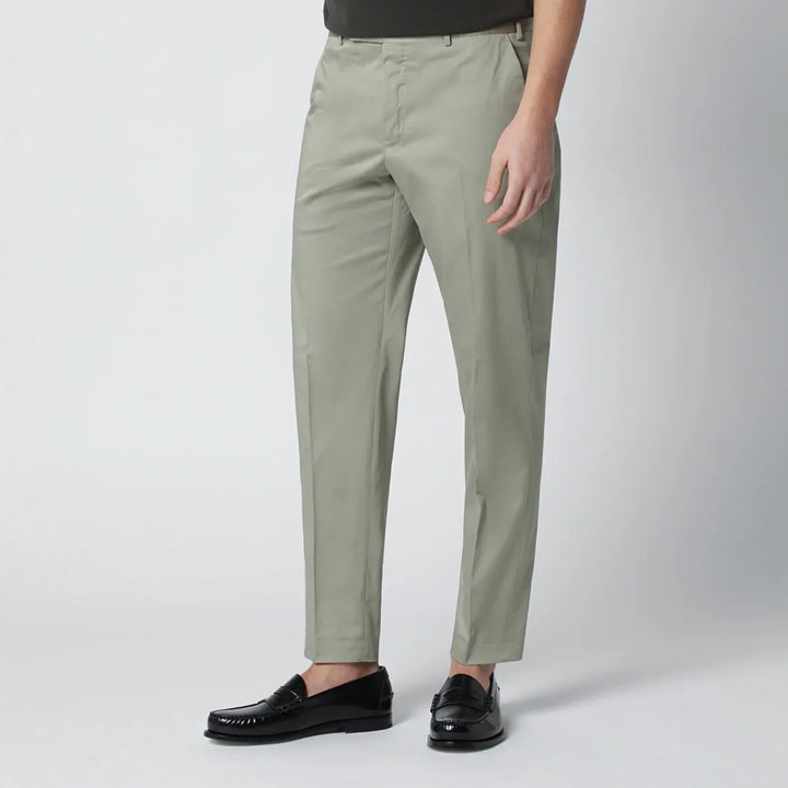 PT Torino - Sage green cotton-blend trousers Brand Pants