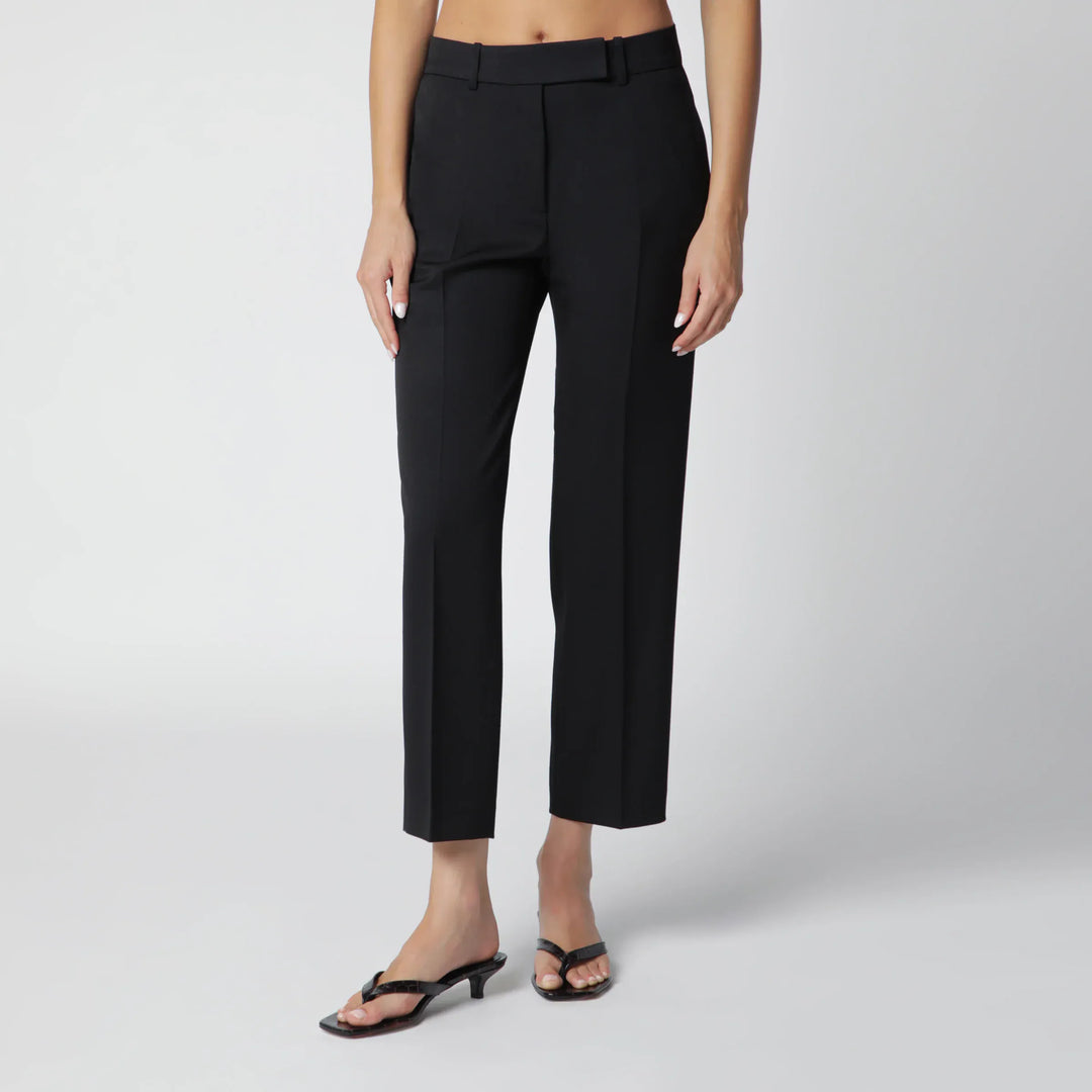 Róhe - Black Mies Cigarette-Leg Trousers Brand Pants 34  FR