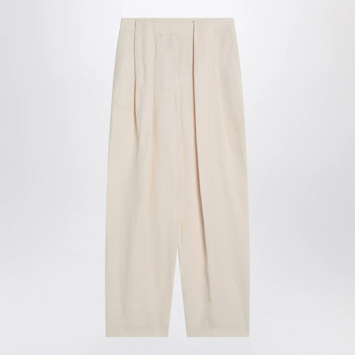 Stella McCartney - Wide butter-coloured pants in linen blend Brand Pants 38  IT