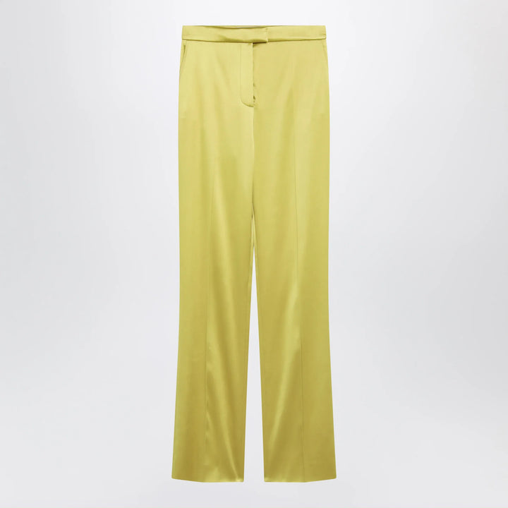 Valentino - Avocado-colored trousers in shiny silk blend Brand Pants 40  IT