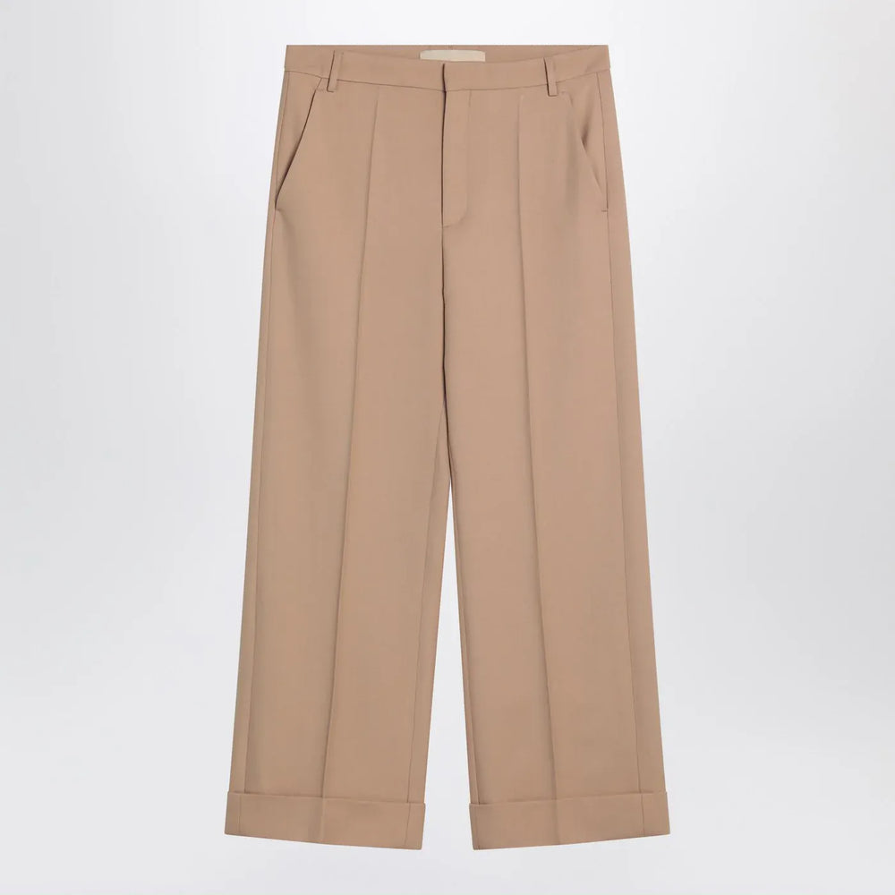 Valentino - Camel-coloured wool trousers Brand Pants 48 IT