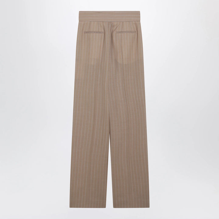 Valentino - Mud-colored pinstripe wool trousers Brand Pants 42  IT
