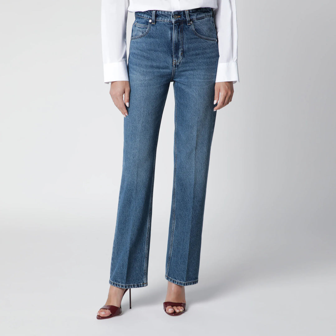 Victoria Beckham - Julia Jeans in Blue Cotton Denim Brand Pants 25