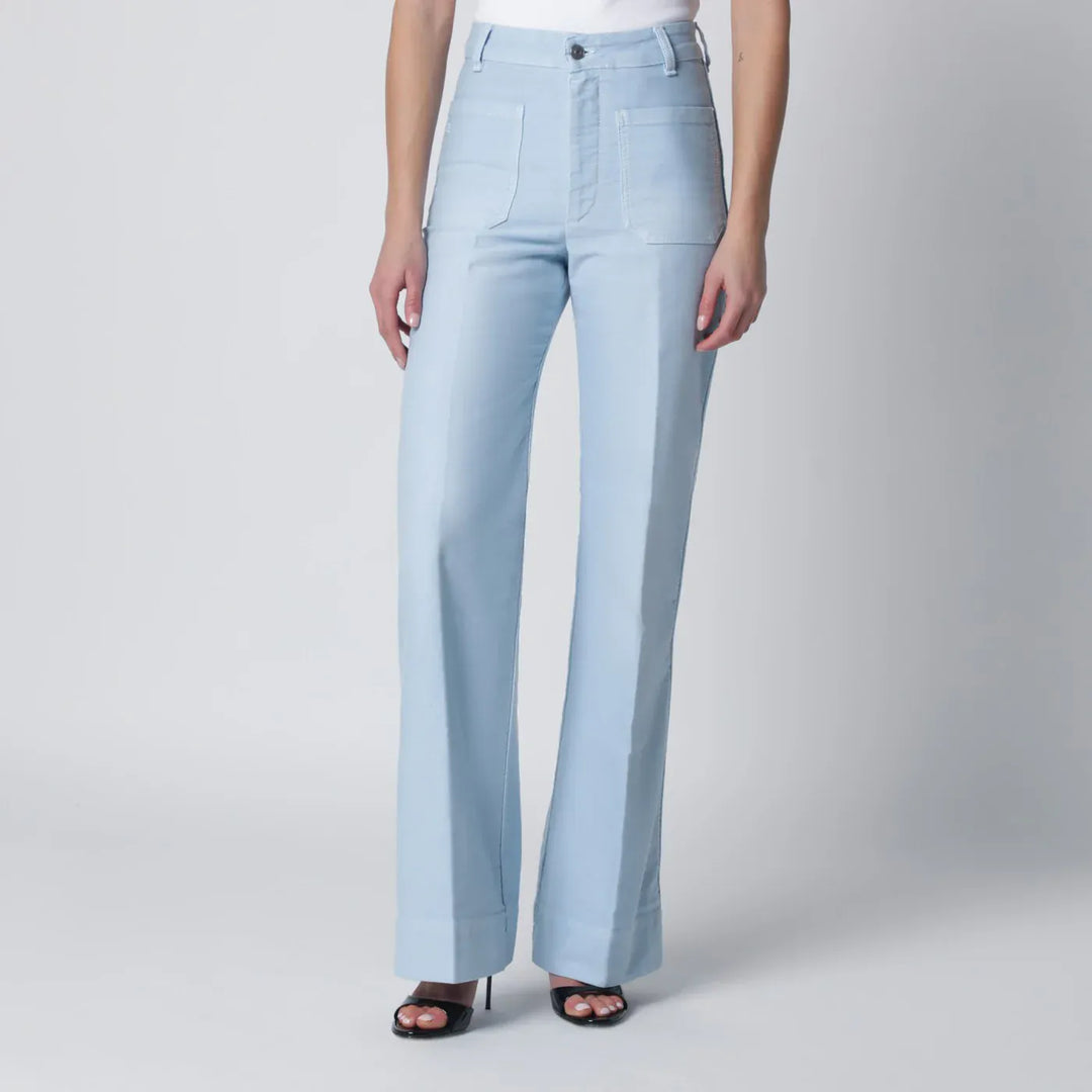 Victoria Beckham - Sky blue cotton Alina trousers Brand Pants 26