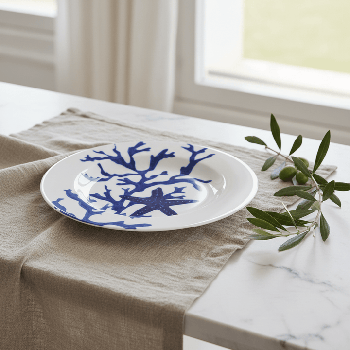 Mario Luca Giusti Corallo Blue Dinner Plates Set of 2Pcs Brand Plates