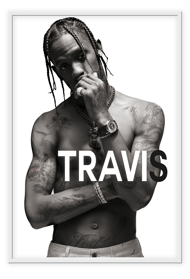 Canvas Print 50x70cm / White Travis Travis Wall Art : Ready to hang framed artwork. Brand