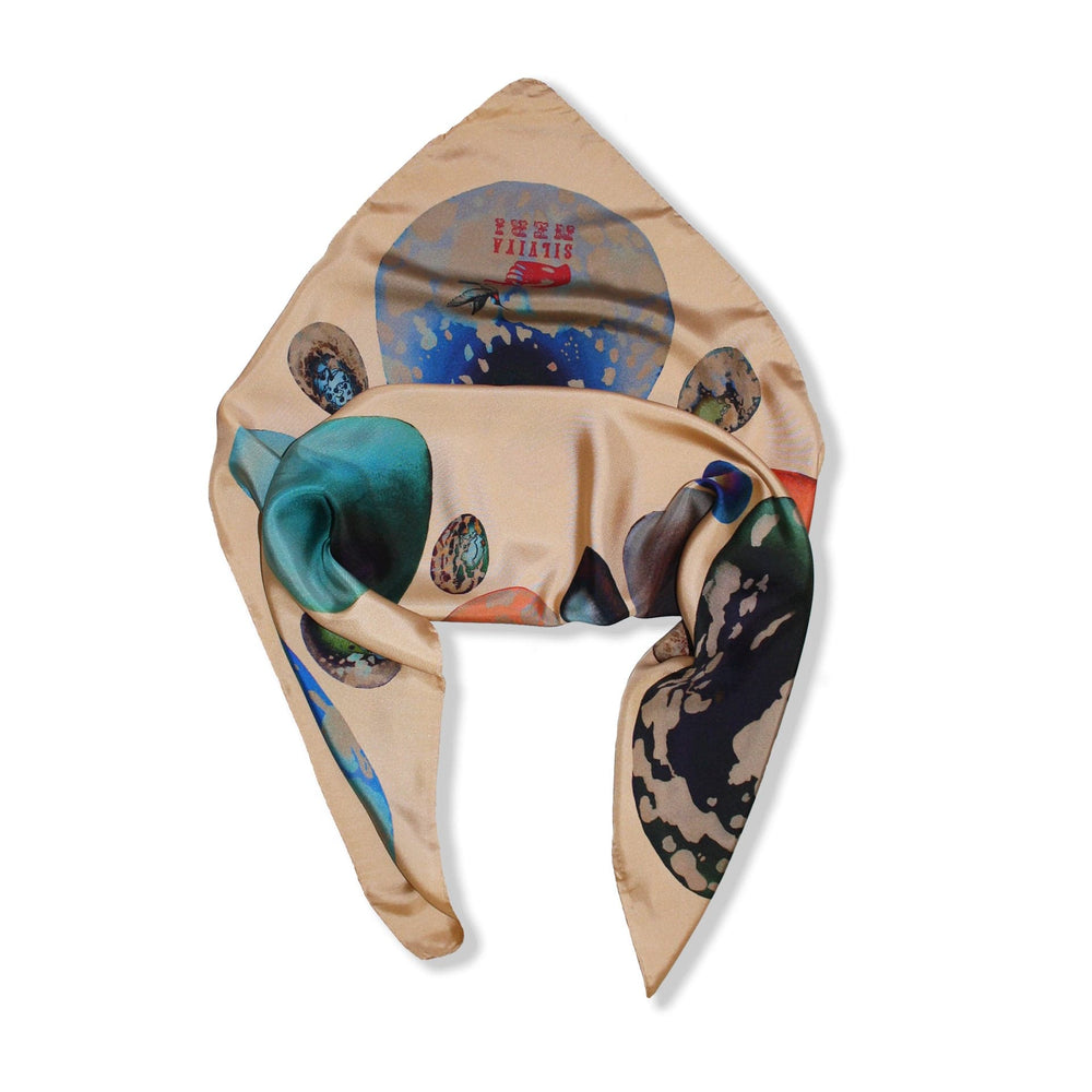 Silviya Neri Scarves Eggs Silk Scarf By Silviya Neri Brand