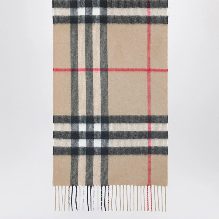 Burberry - Cashmere scarf with Check motif Brand Scarves &amp; Shawls U