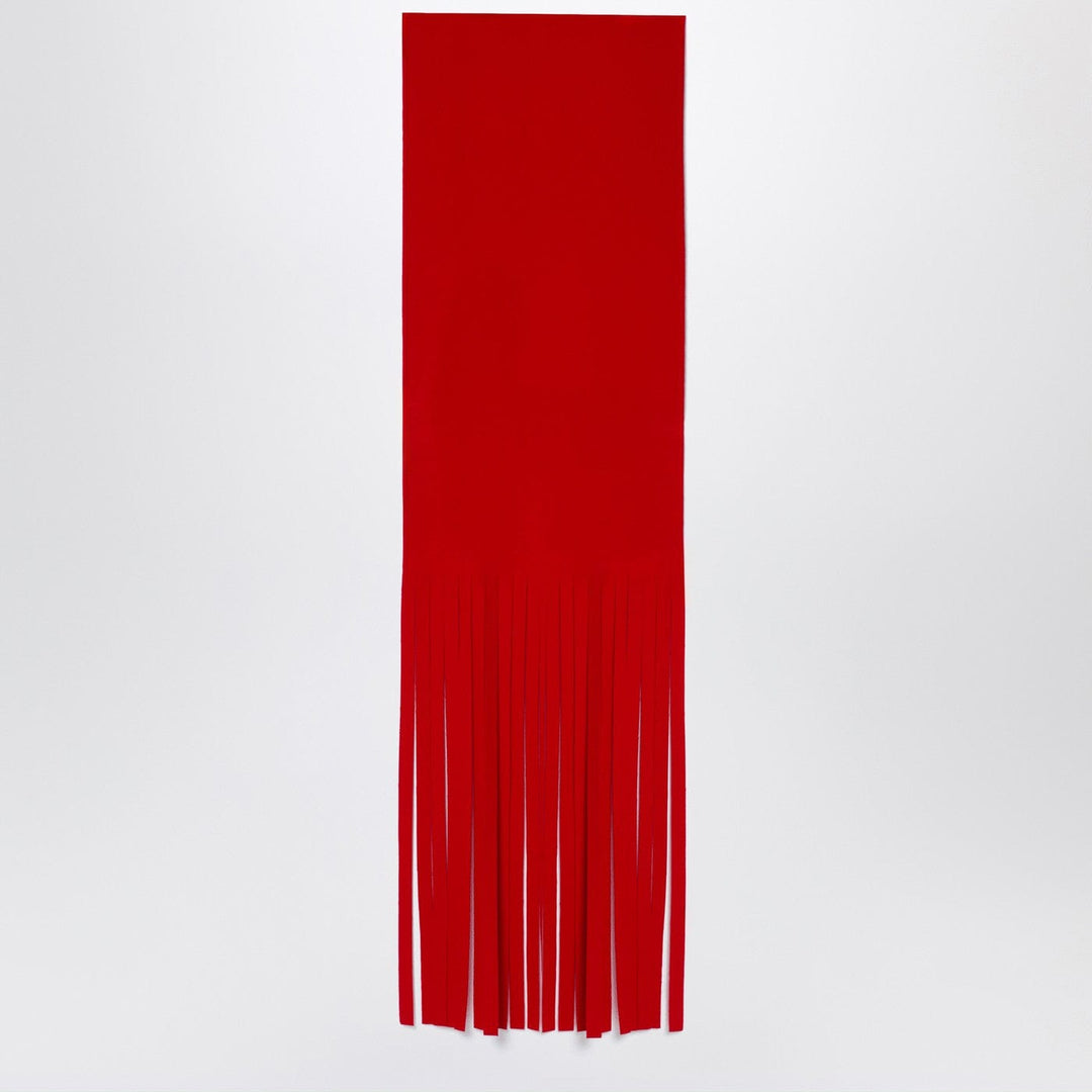 Scarves &amp; Shawls TU Sportmax - Red Wool Scarf with Fringes Brand