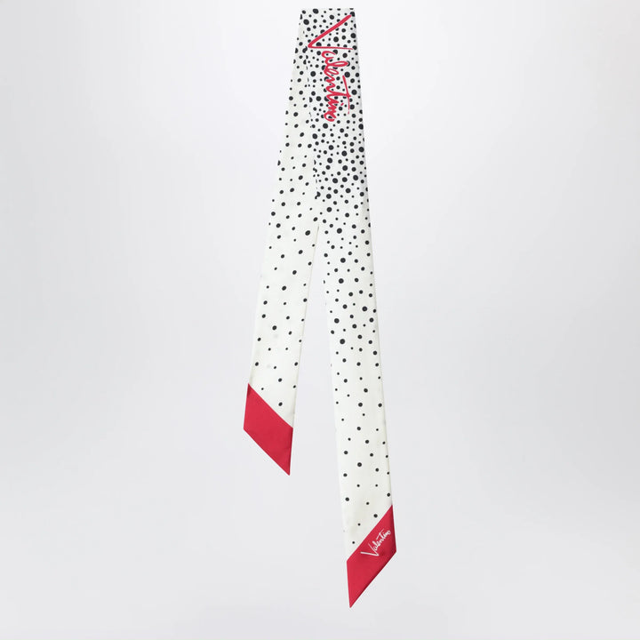 Valentino Garavani - Little Stars Starry bandeau scarf in silk, vanilla red Brand Scarves &amp; Shawls U