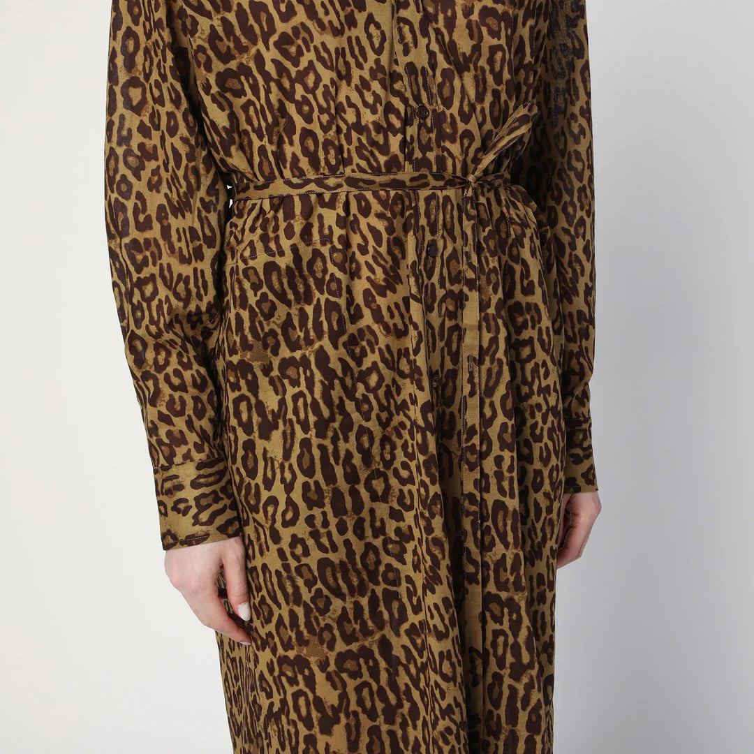 6397 - Leopard-print shirt dress in cotton voile Brand Shirts &amp; Tops