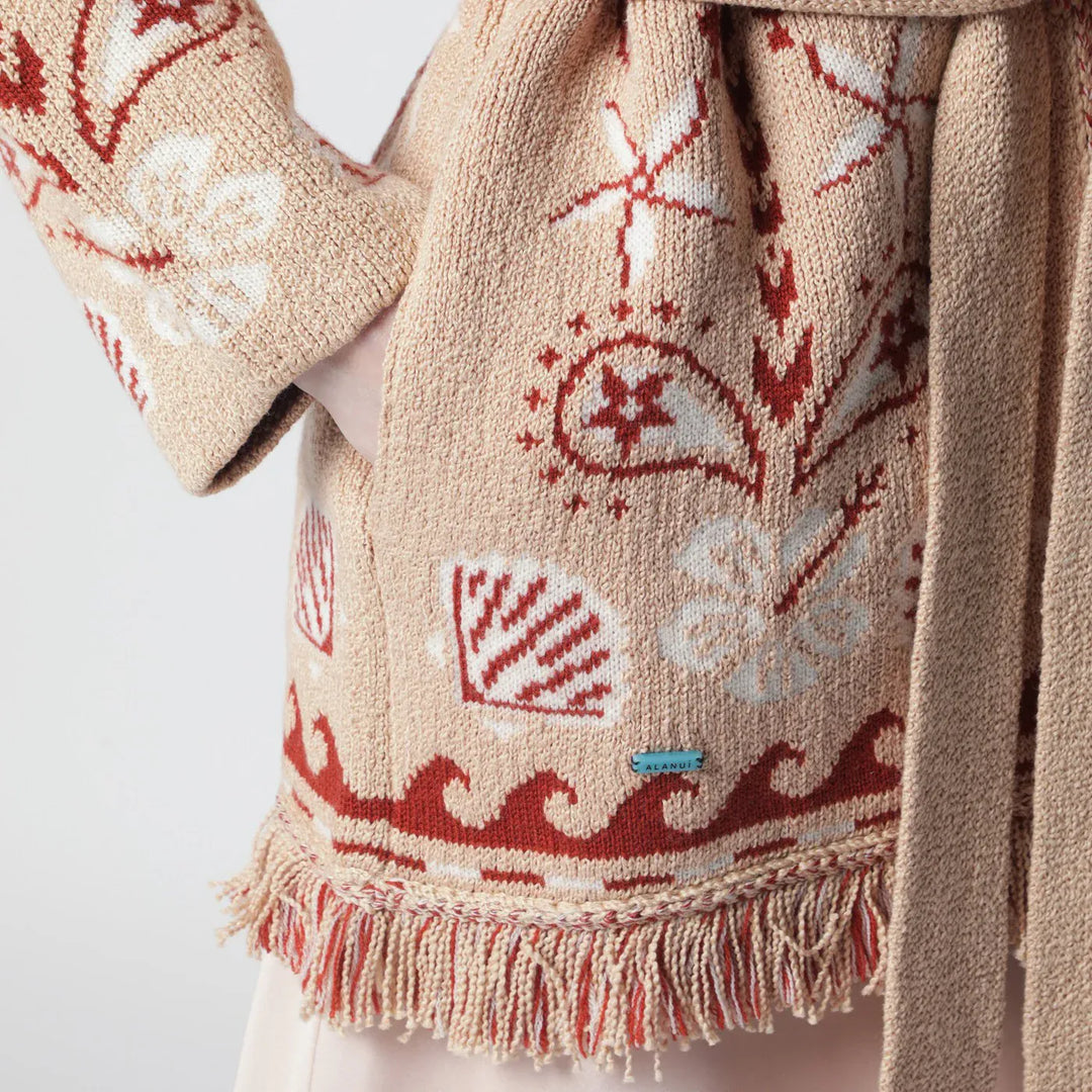 Alanui - Echoes Of The Island sand-colored cardigan Brand Shirts &amp; Tops