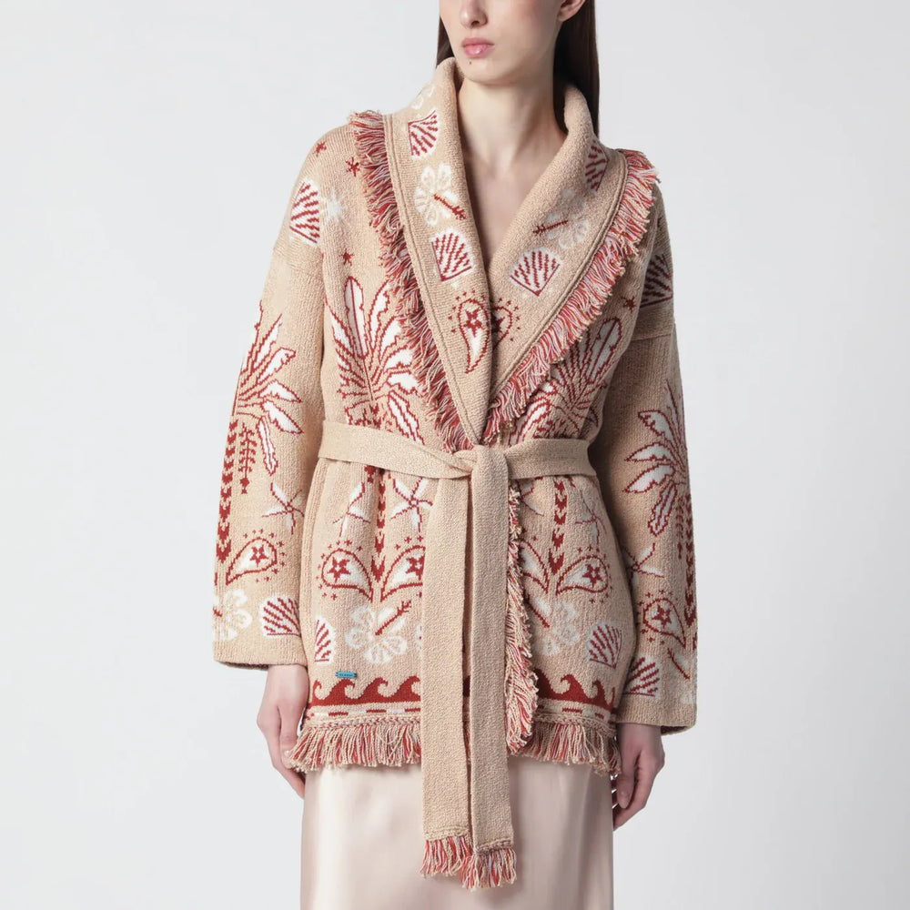 Alanui - Echoes Of The Island sand-colored cardigan Brand Shirts & Tops XS