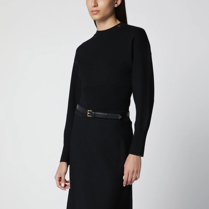 ANINE BING - Black viscose-blend knit sweater Brand Shirts &amp; Tops XS