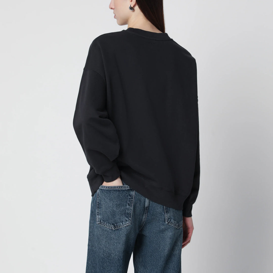 ANINE BING - Miles Collegiate cotton sweatshirt vintage black Brand Shirts &amp; Tops