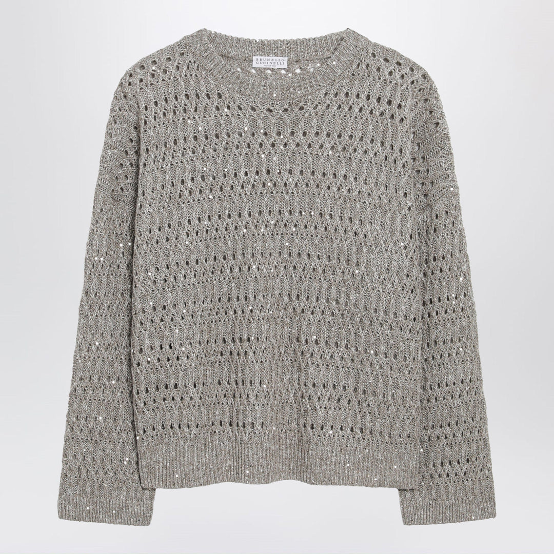Shirts &amp; Tops Brunello Cucinelli - Crochet crewneck sweater with sequins Brand