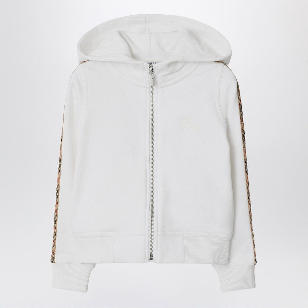 Shirts &amp; Tops 8 Burberry - White zip hoodie with Check trims Brand