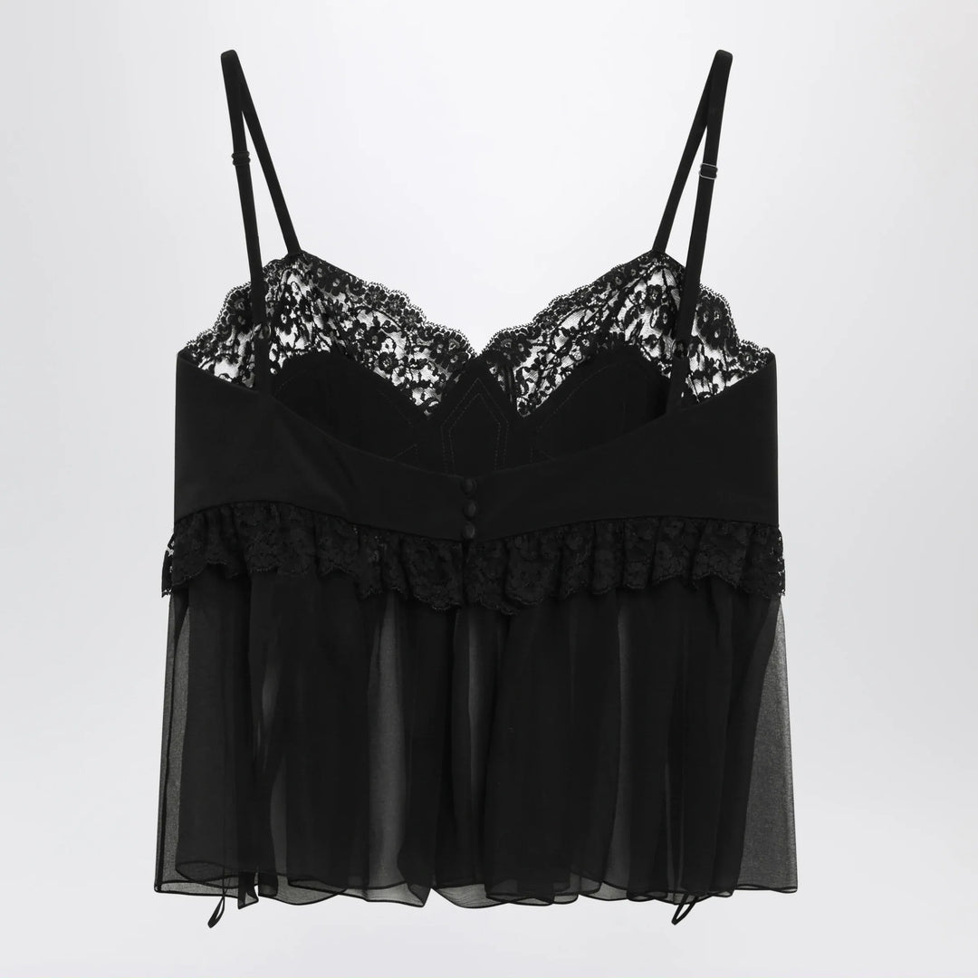 Chloé - Silk crêpe de chine top with thin straps, black Brand Shirts &amp; Tops
