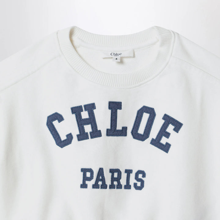 Chloé - White cropped sweatshirt with logo embroidery Brand Shirts &amp; Tops 14