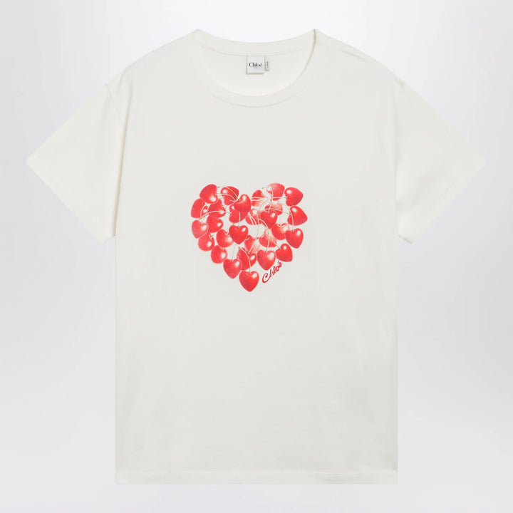Chloé - White T-shirt with cherry logo print Brand Shirts &amp; Tops XS
