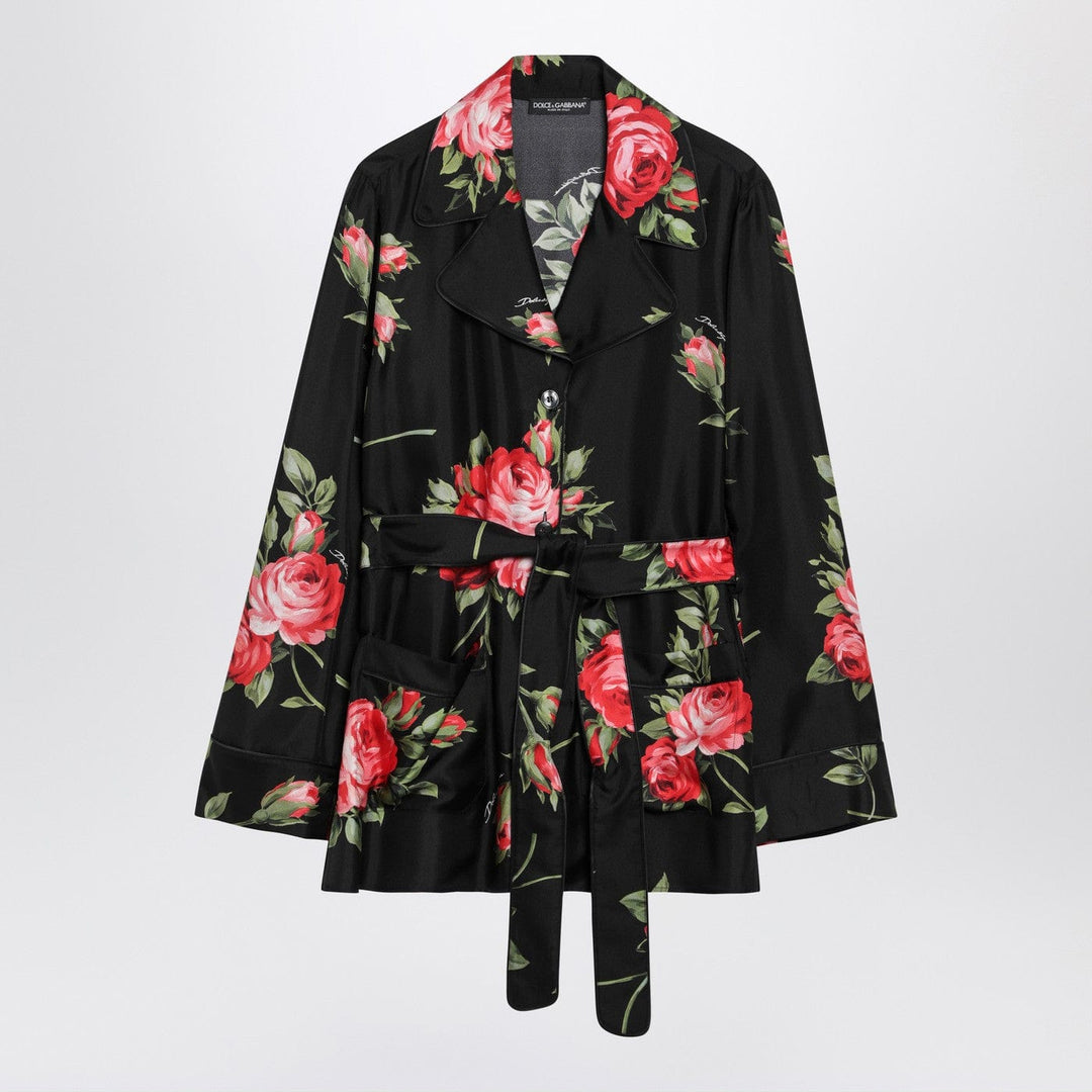 Shirts &amp; Tops Dolce&amp;Gabbana - Black Vanity shirt with Bouquet rose print Brand