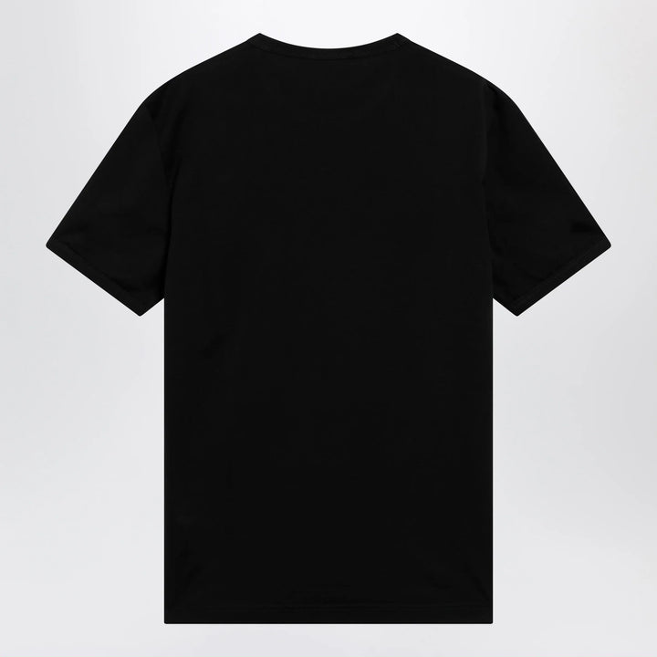 Dolce&amp;Gabbana - Cotton T-shirt with logo plaque in black Brand Shirts &amp; Tops