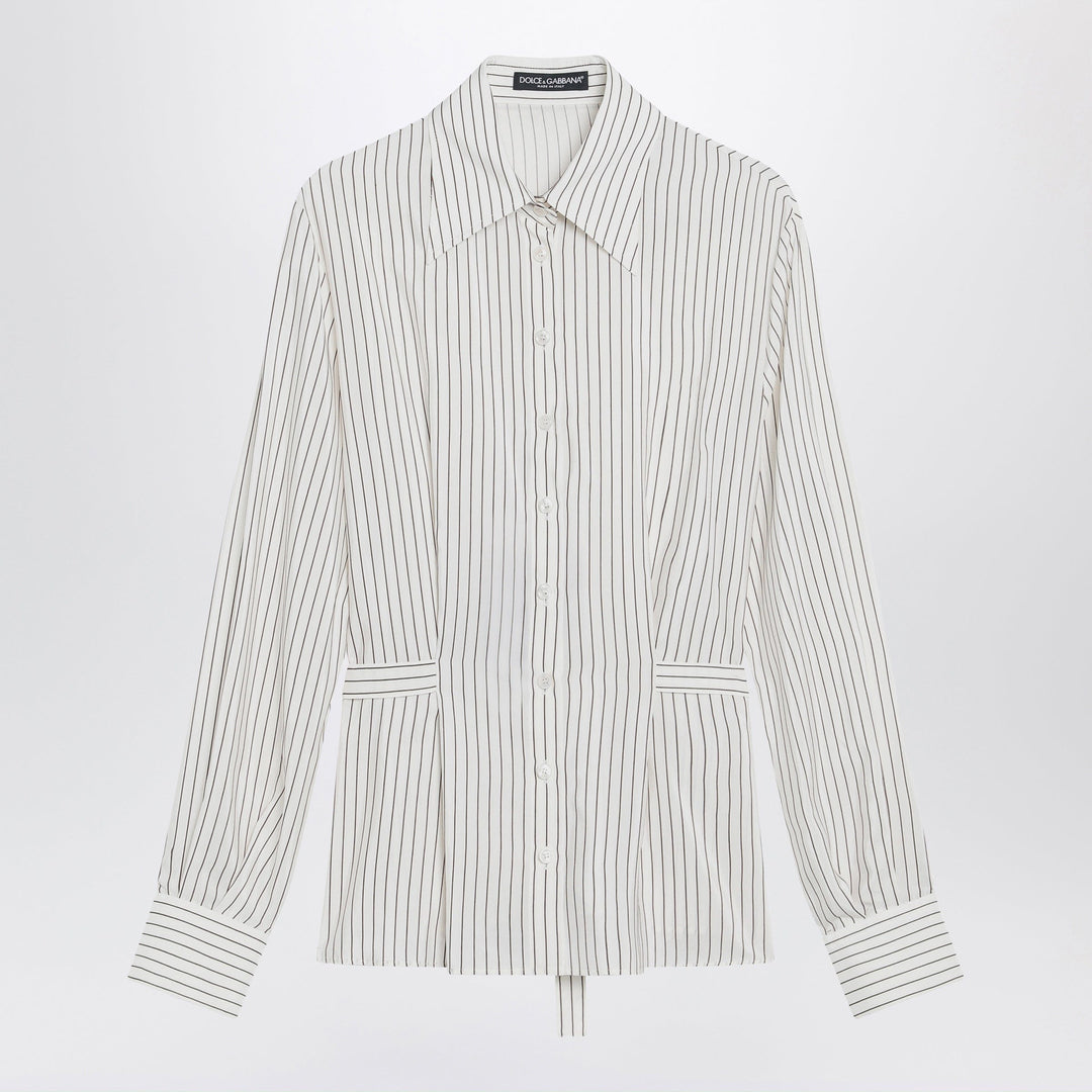 Shirts & Tops Dolce&Gabbana - White pinstriped shirt in silk and cotton Brand