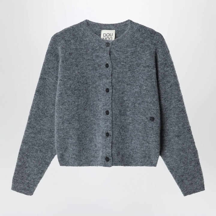 Douuod - Grey mélange alpaca-blend cardigan Brand Shirts &amp; Tops 8Y