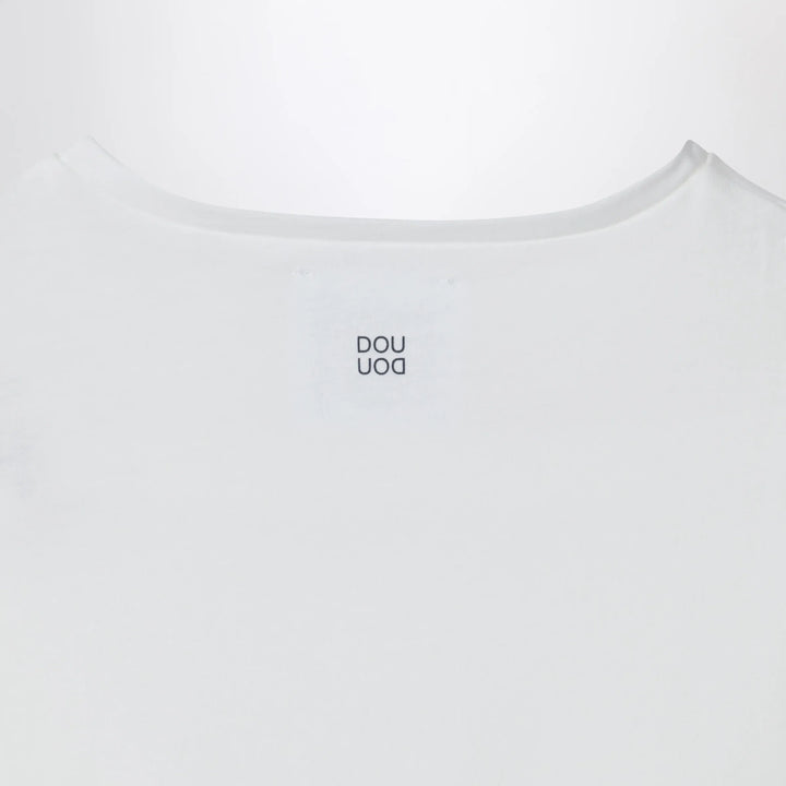 Douuod - Ivory cropped T-shirt with knot detail Brand Shirts &amp; Tops 8