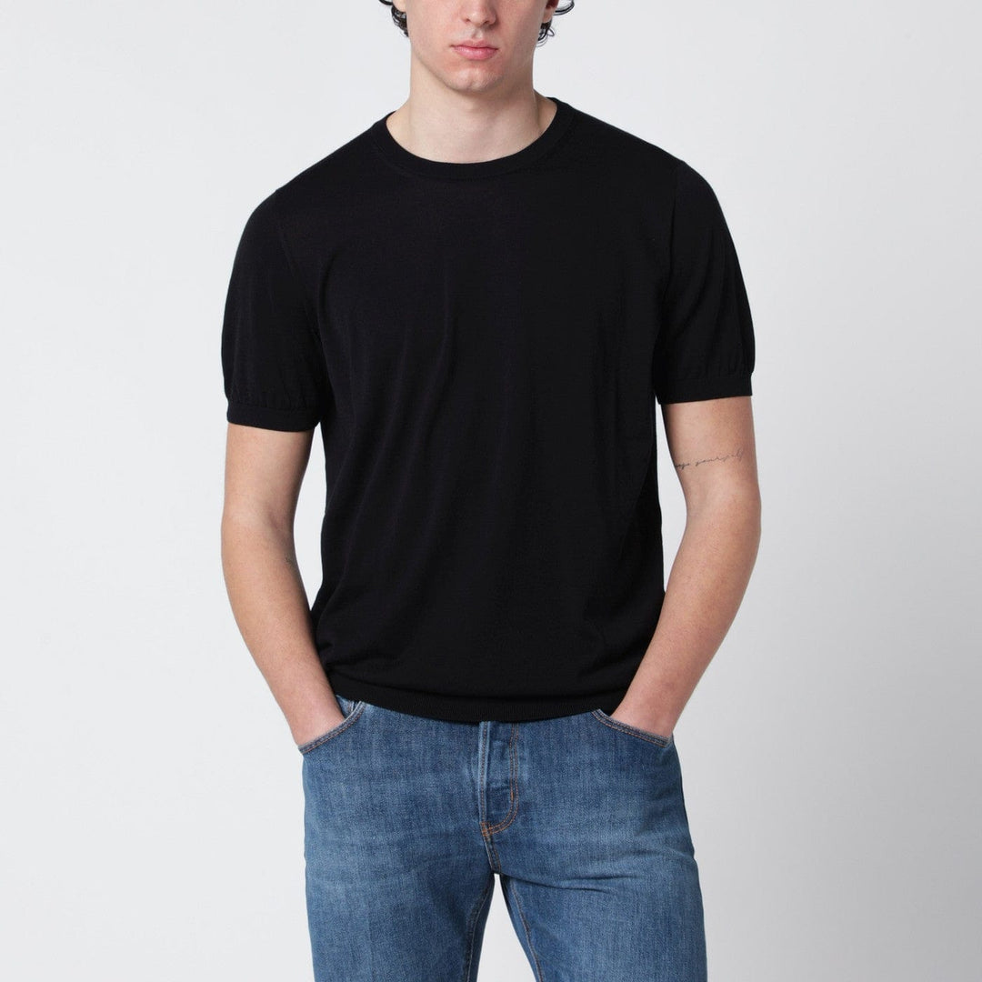 Shirts & Tops Drumohr - Black cotton crewneck sweater Brand