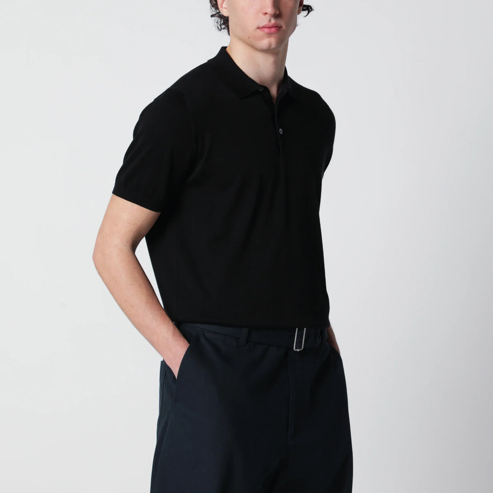 Drumohr - Black polo shirt in cotton Brand Shirts & Tops 48 IT