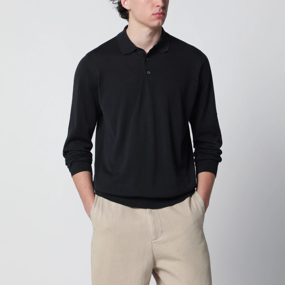 Drumohr - Navy blue cotton polo shirt Brand Shirts & Tops 48 IT
