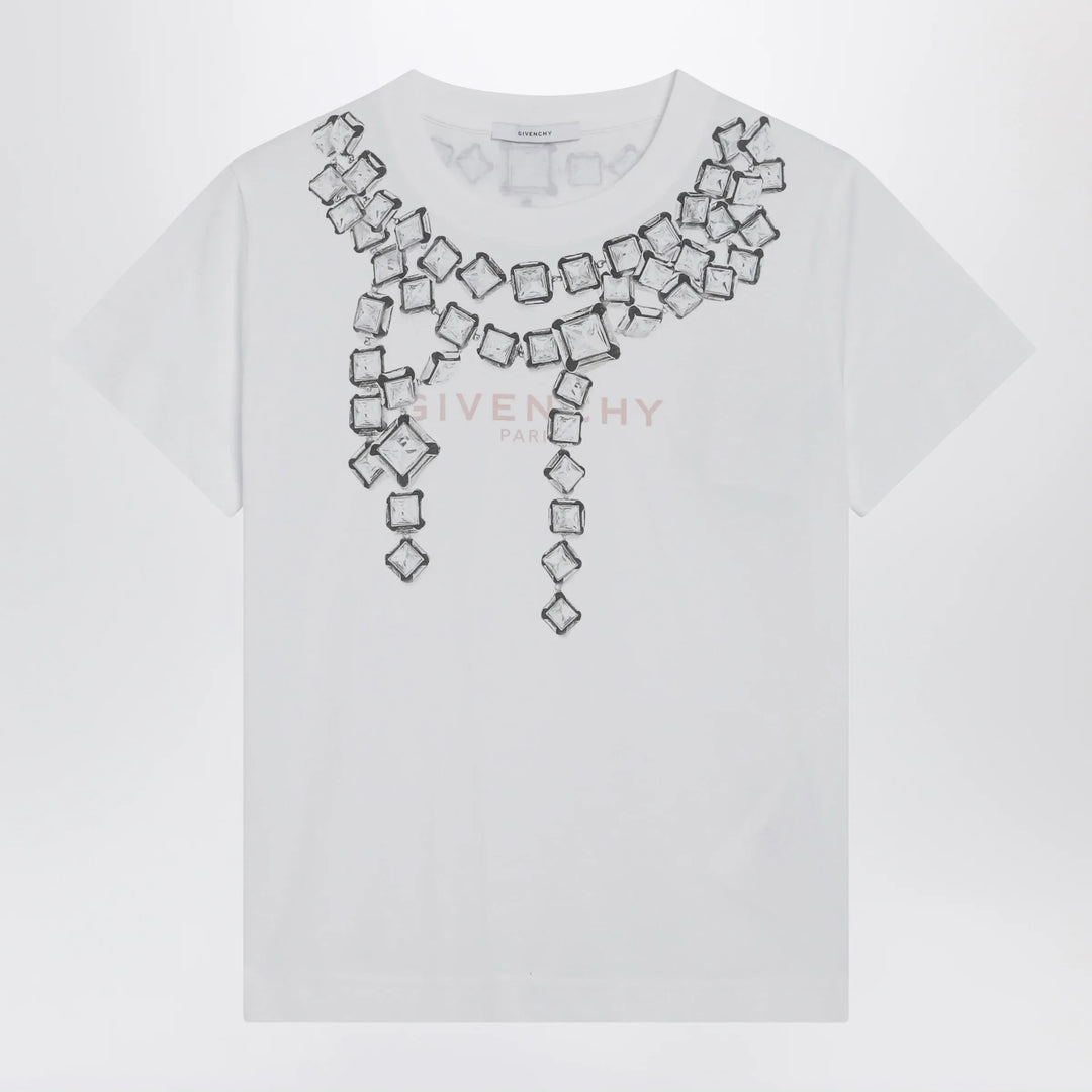 Givenchy - Deconstructed Crystals cotton T-shirt in white Brand Shirts &amp; Tops XS