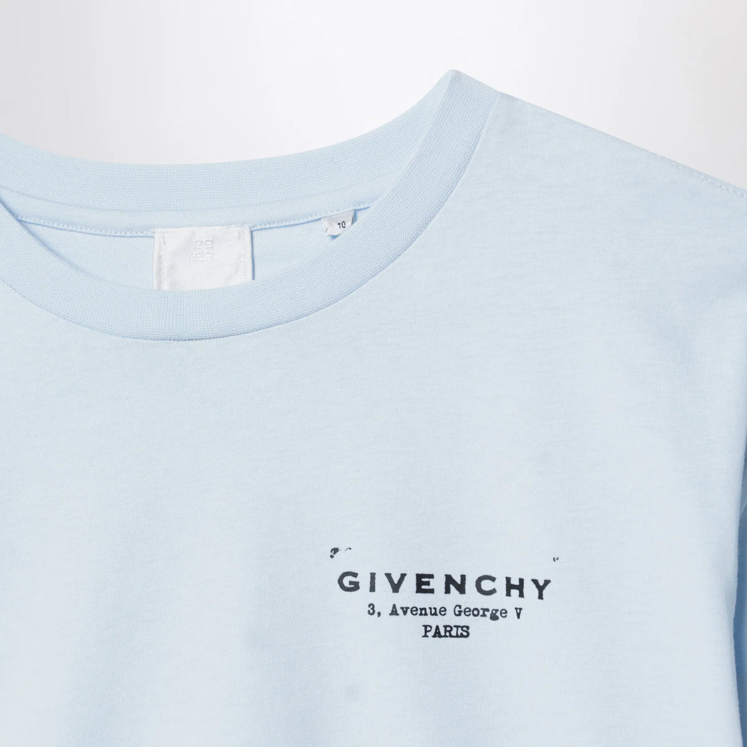 Givenchy - Light blue T-shirt with logo print Brand Shirts &amp; Tops