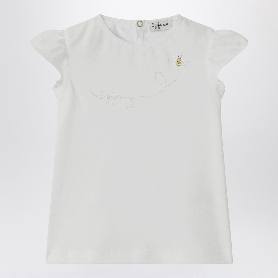 Shirts &amp; Tops Il Gufo - White T-shirt with ruffled sleeves Brand