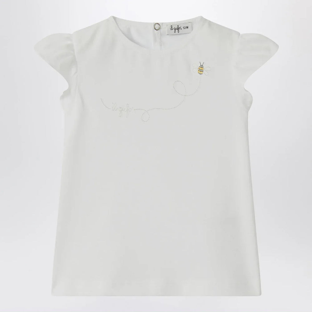 Il Gufo - White T-shirt with ruffled sleeves Brand Shirts & Tops 6