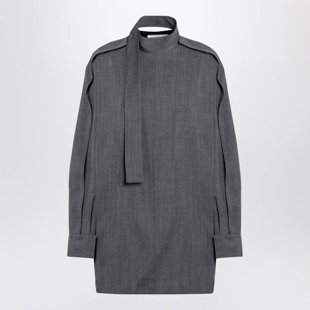 Jil Sander - Grey wool shirt with scarf Brand Shirts &amp; Tops 36  FR