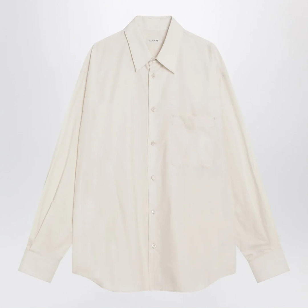 LEMAIRE - Ivory cotton and silk shirt Brand Shirts &amp; Tops 48 IT